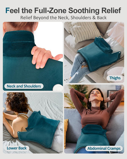 Heating Pad for Neck Shoulders Back, Extra Large Heat Pad for Full Body Relax, Electric Heated Wrap for Seniors, Dad Gifts Fathers Day, Birthday Gifts for Men Women Mom Grandma, ETL Safety Certified
