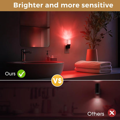 L LOHAS LED Night Light, Dimmable Night Lights Plug into Wall, Automatic Night Lights Plug in with Auto Light Sensor,Adjustable Brightness Amber LED Night Light, for Bedroom Hallway Home Decor