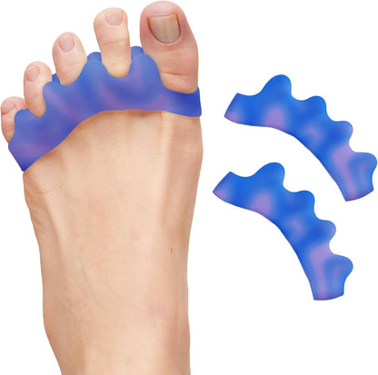 ZenToes Silicone Toe Spacers and Separators for Correct Toe Alignment, Bunion Relief, Hammertoe Straightener, Gel Orthopedic Corrector – 1 Pair (Black)