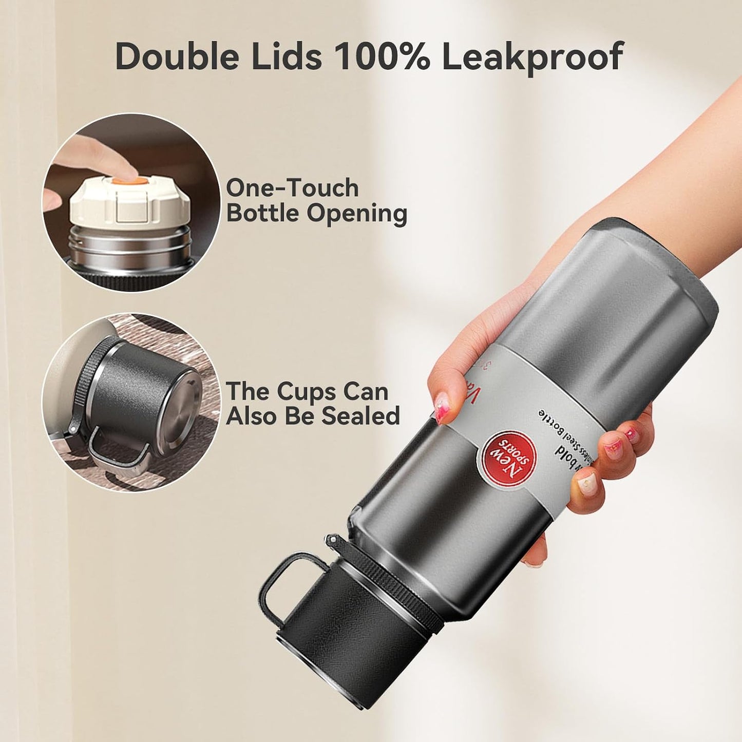 Stainless Steel Insulated Tea Infuser Bottle, Vacuum Insulated Water Bottle, Tea Tumbler with Separate Tea Compartment, 24-Hrs Insulation Commute Travel (White,32oz/1000ml)