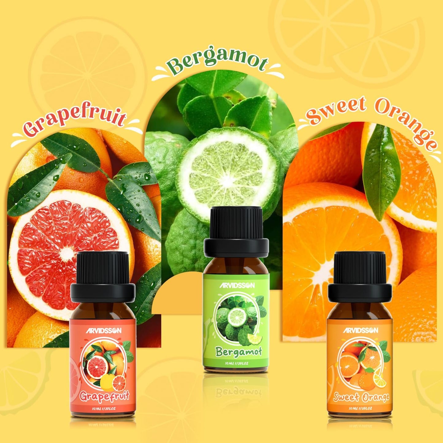 ARVIDSSON Floral Essential Oils Set, Natural Flower Essential Oil Gift for Women - Rose, Gardenia, Cherry Blossom, Honeysuckle, Lilac, Blue Lotus, Scented Oil for Diffuser, Valentines Day Gift for Her