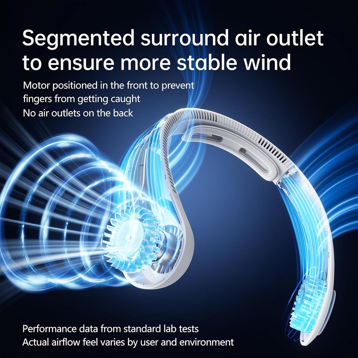 JISULIFE Portable Neck Fan Upgraded: Neckbrace Hands-Free, 5-Speed 5000 mAh