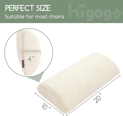 HIGOGOGO Lumbar Support Pillow for Recliner Chair/Accent Chair/Couch, Memory Foam Back Support Cushion for Elderly, Recliner Cushions for Back Rest, Pain Relief, Reading, Washable Cover, Dark Grey