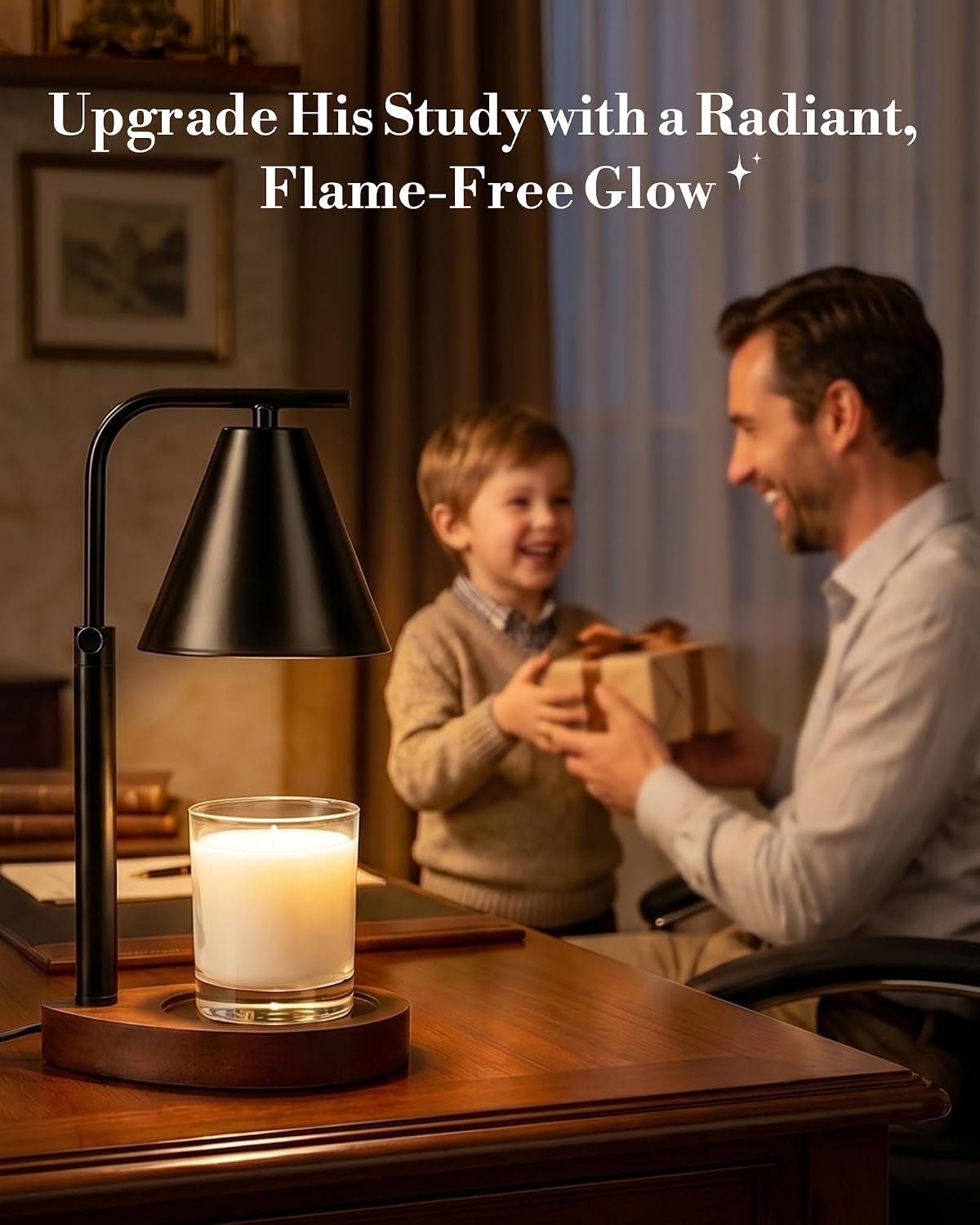 Marycele Candle Warmer Lamp with Timer & Dimmer - Mothers Day Gifts for Women Mom Her, Aesthetic Office Home Decor, Adjustable Height Wax Melter for Candle Jar & 3-Wick Candles (2 Bulbs Included)