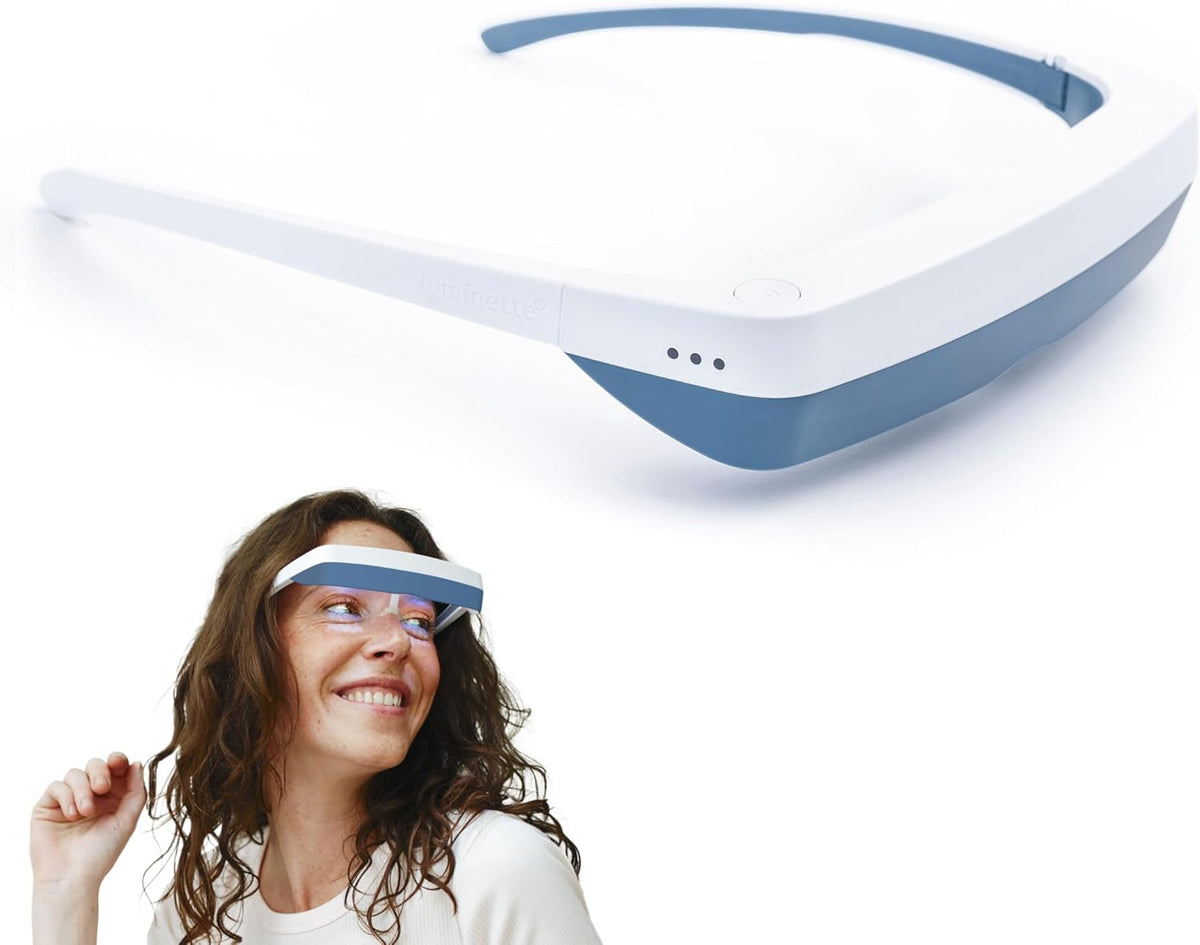luminette 3 Light Therapy Glasses - Wearable Light Therapy Lamp - Natural Relief for Sleep Problems, Seasonal Mood Disorders & Jet lag - Portable Daylight Lamp (Blue)