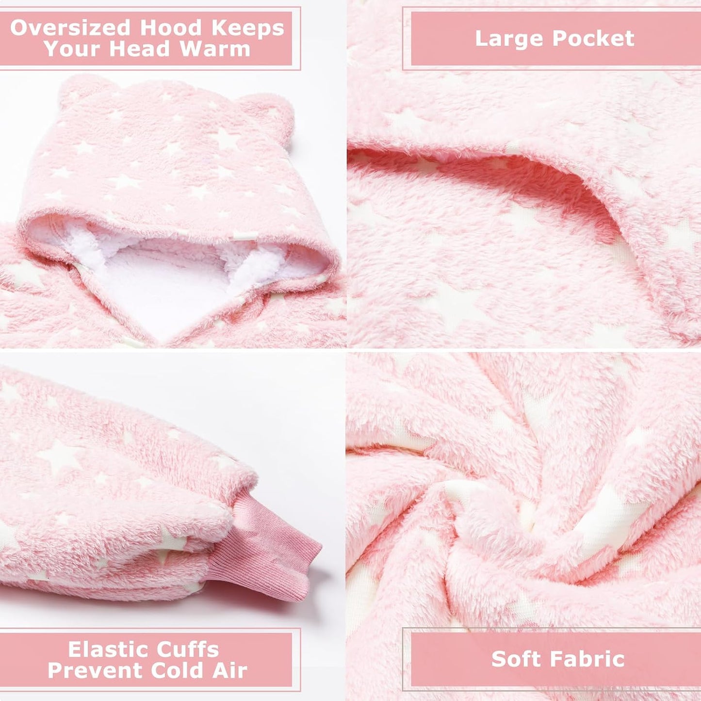 THREE POODLE Wearable Blanket Hoodie for Women, Oversized Sherpa Sweatshirt Blanket for Adults Men, Cozy Hooded Blankets, Gifts for Teen Girls Women Mom Sister