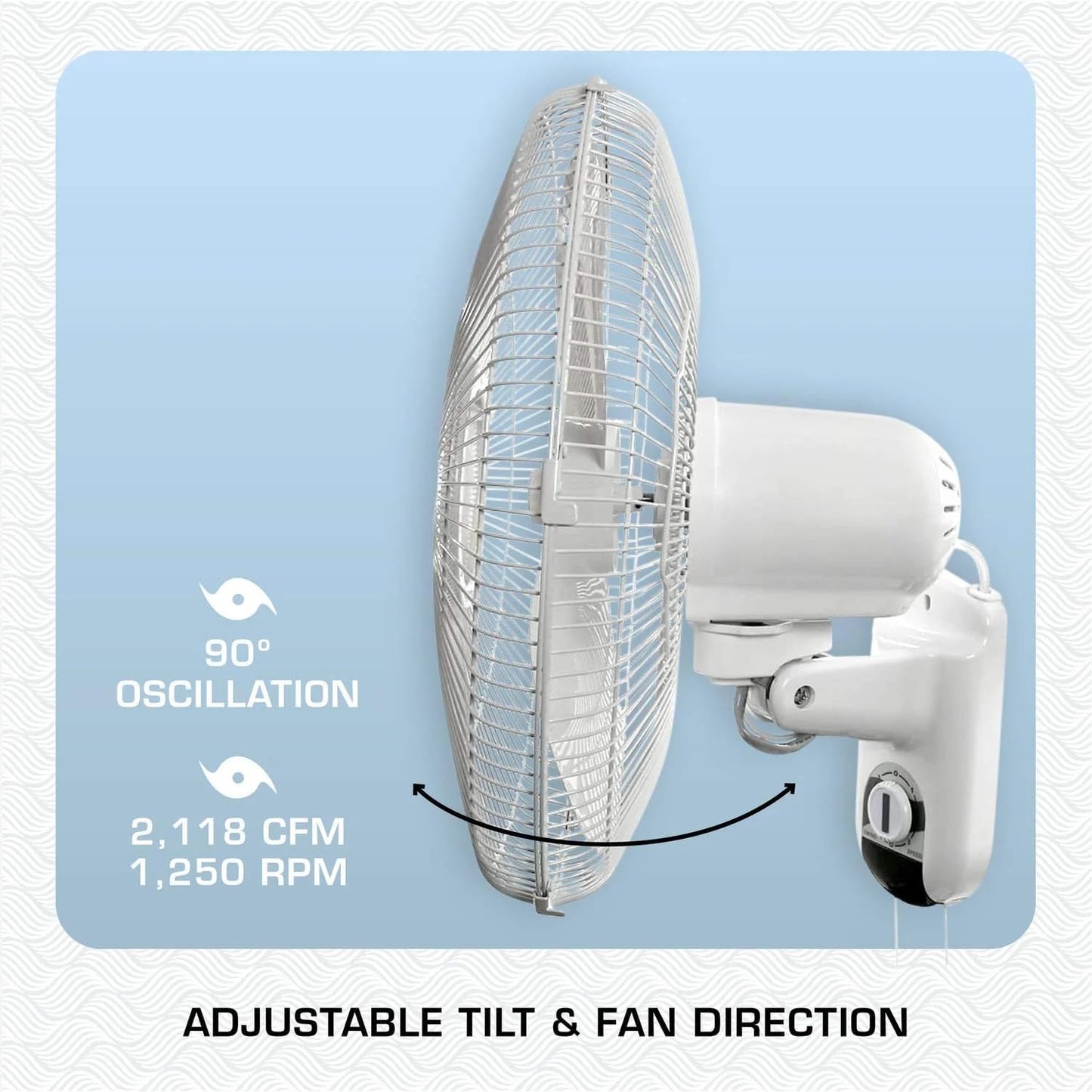 Hurricane Classic 6 Inch Clip Fan, 2 Speed Portable Desk Table Fan with Tilt, White
