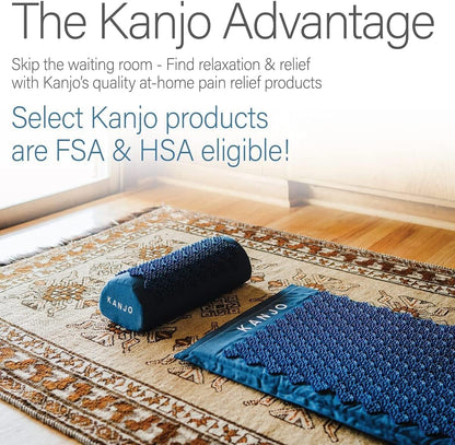 Kanjo Acupressure Mat and Pillow Set for Back Pain Relief & Neck Pain Relief, with Pressure Points for Muscle Pain Relief with Travel Bag - Black XL