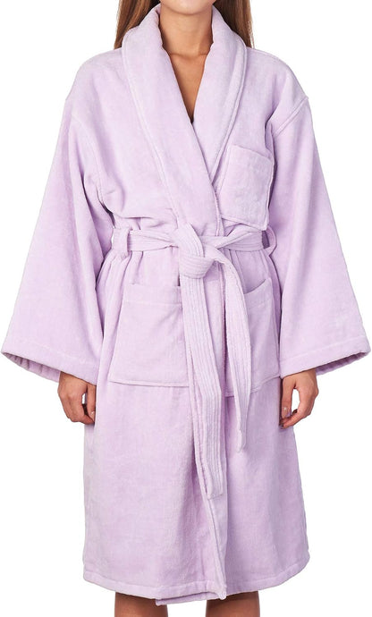 Alpine Swiss Blair Womens Cotton Terry Cloth Bathrobe Shawl Collar Velour Spa Robe