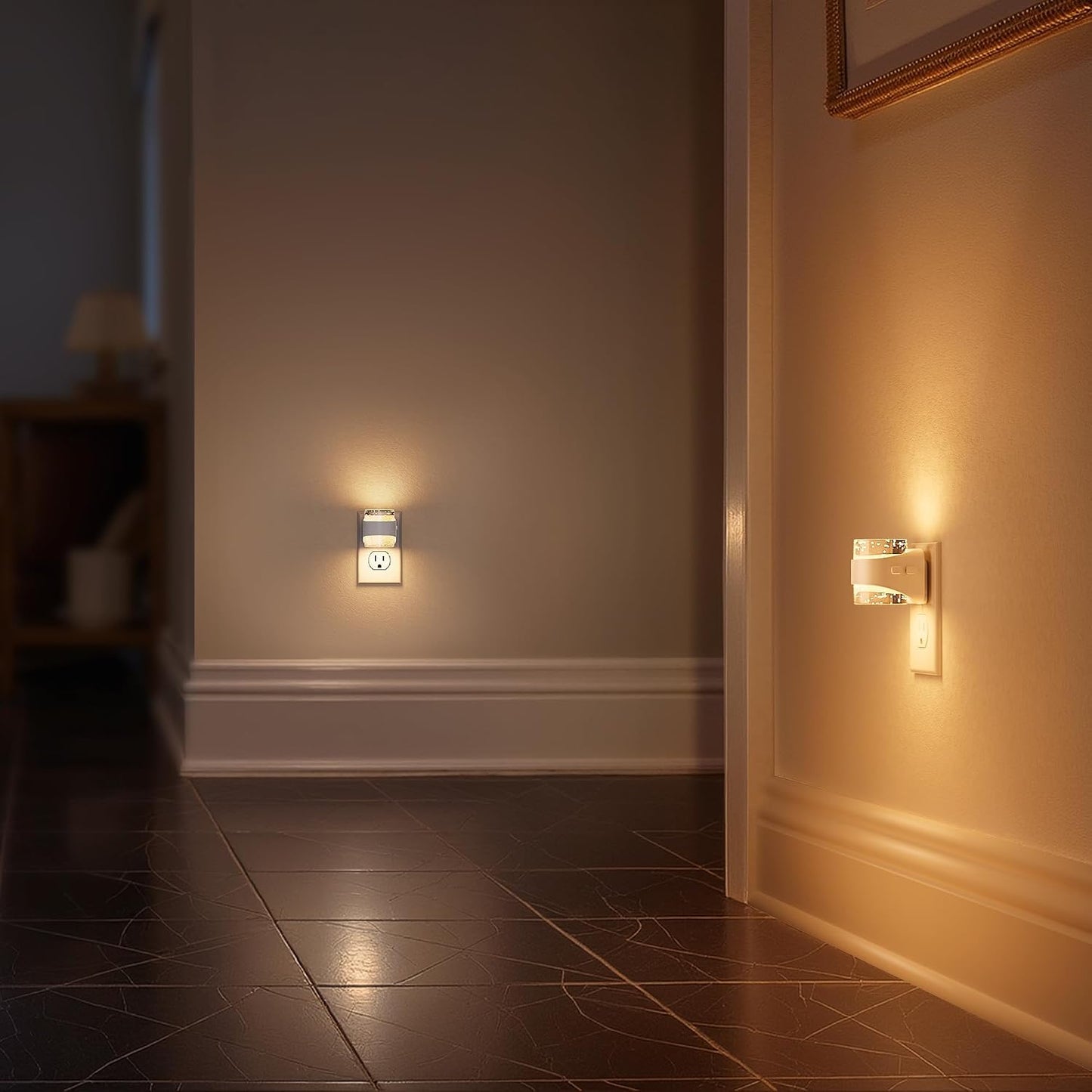 Briignite Night Light, Night Lights Plug into Wall, Soft White LED Nightlight for Kids, Adjustable Brightness 0-100LM, Dusk to Dawn Sensor, Soft Light for Bedroom, Hallway, Nursery, 2 Pack