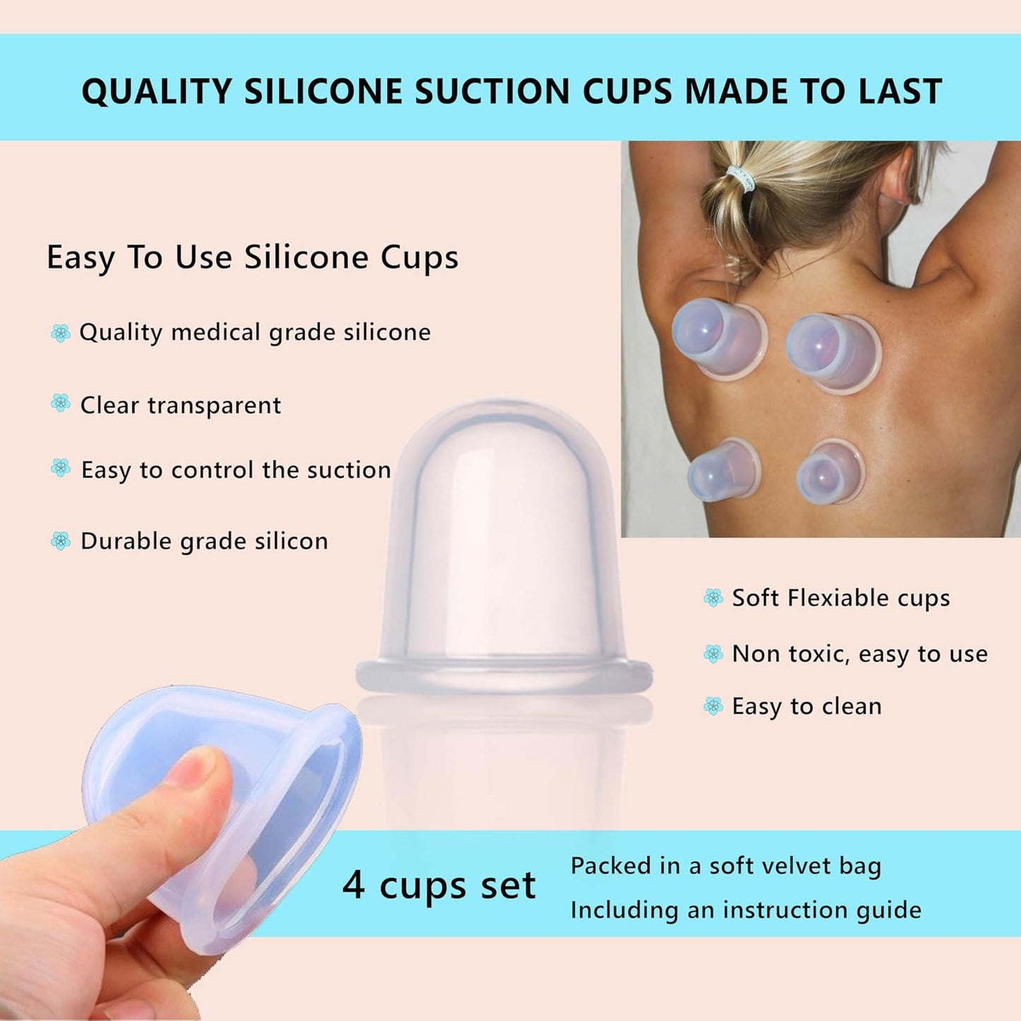 Wellness Bundle: Acupressure Mat & Pillow Set with Hot/Cold Gel Pack + Silicone Cupping Therapy Set for Face and Body - Natural Pain Relief & Relaxation Kit