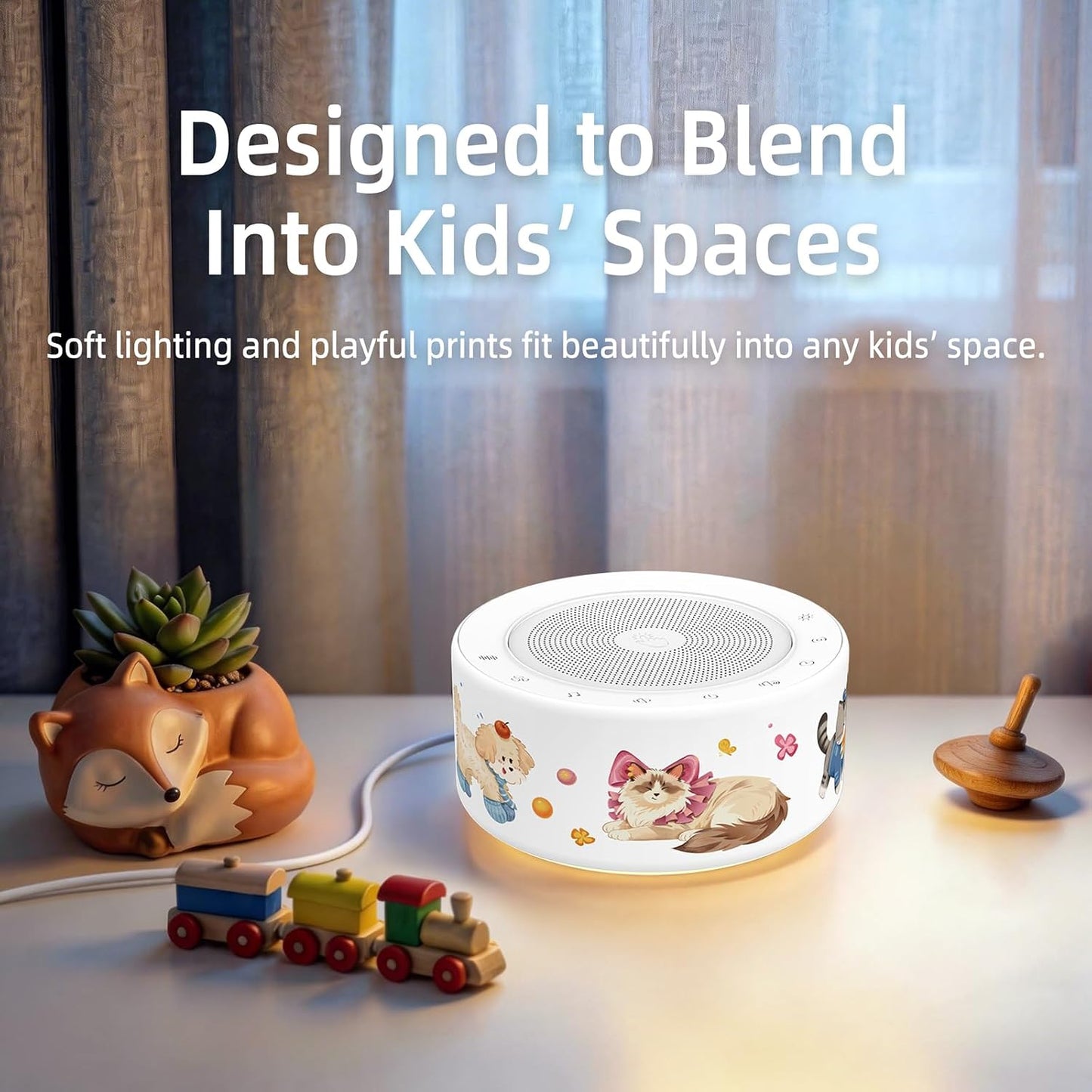 Kipcush White Noise Machine for Baby & Adults, 30 Soothing Sounds, Soft Non-Glare Nursery Lamp, 8 Color Night Lights, Memory Function (Angel V1 White, Standard)