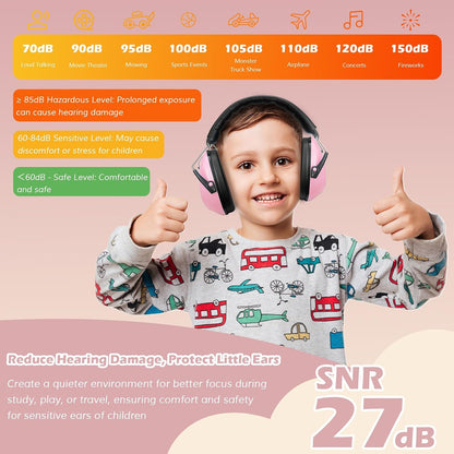 ProCase Noise Cancelling Headphones for Kids Toddler, SNR 27dB Noise Reduction Ear Muffs, Hearing Protection for Monster Jam, Concerts, Fireworks, Shooting, Air Show, Autism Sensory Needs -Blue