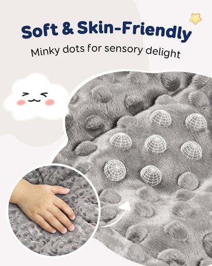 Kivik 2 lbs Weighted Lap Pad, Ultra Soft Minky Dotted Heavy Blankets Throw for Better Study Relaxing & Sleeping, Machine Washable, 20 x 30 Inches, Purple