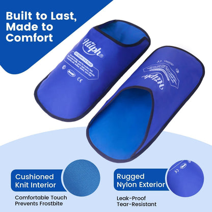 Hilph Foot Ice Pack Slippers,1 Pair Ice Pack for Foot and Toes for Plantar Fasciitis, Gout, Bunions & Neuropathy Relief, HSA or FSA Eligible Hot Cold Therapy Gel Slippers for Surgery Recovery, Blue