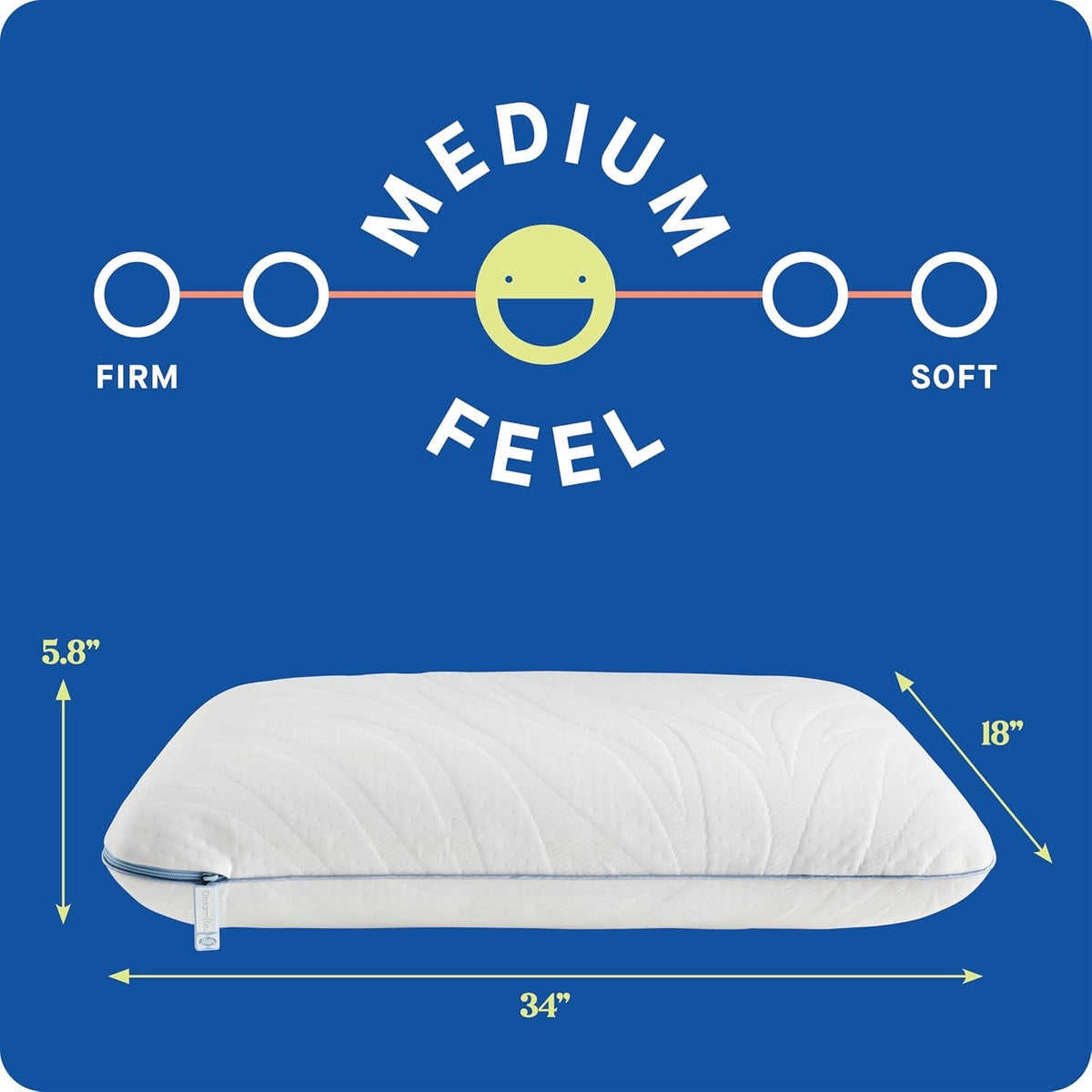 Sealy Dreamlife Queen Size Memory Foam Cooling Pillow with Surface Guard Technology, Removable Machine-Washable Cover, 1 Year Limited Warranty, White (2 Pack)