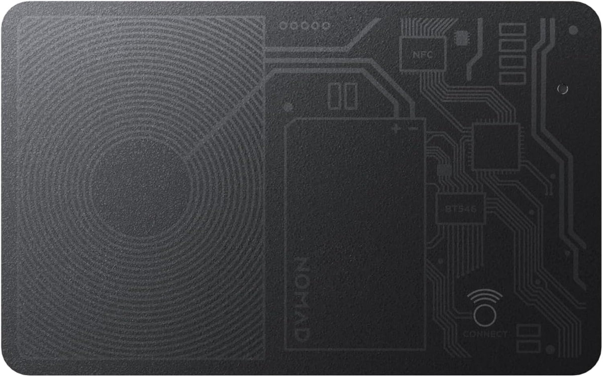 Nomad Tracking Card Carbide, Slim Card Tracker with IPX7 Waterproof and Dust Proof Card Tracker for Wallet & Luggage, 5 Months GPS Tracker Long Battery Life, Rechargeable, Compatible with iOS Only