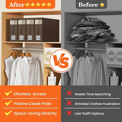 WOWBOX Bed Sheet Organizers and Storage,Closet Organizer Under Bed Storage
