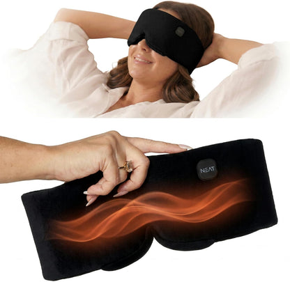 Heated Eye Mask – Cordless Electric Warm Eye Compress for Dry Eyes, Stye & Eye Strain Relief – 4 Heat Settings, Rechargeable, Light-Blocking, Blackout, Washable Cover (Sunset Rose)