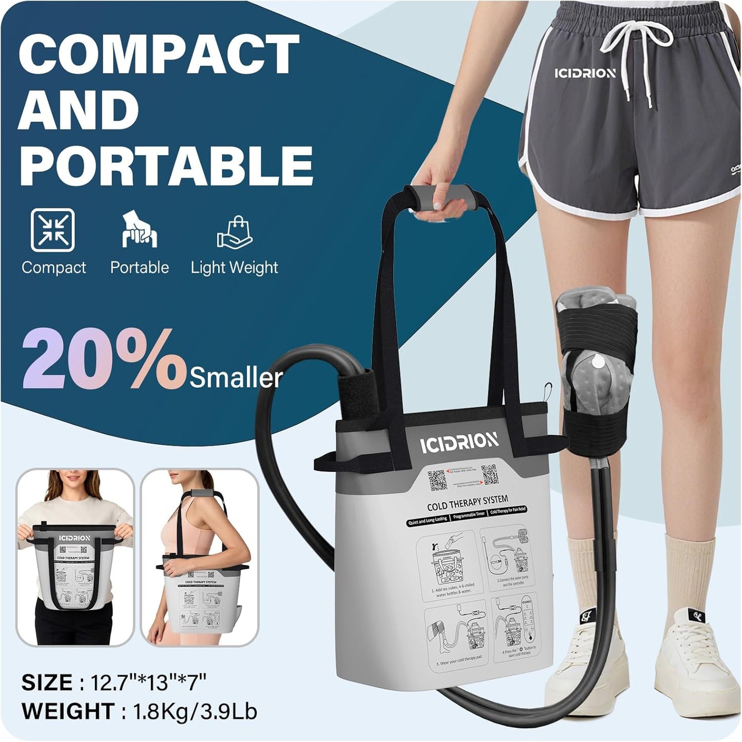 Cold Therapy Machine, Programmable Ice Machine for Shoulder After Surgery, Portable Shoulder Replacement Recovery System, Cryotherapy Pain Relief with Pad