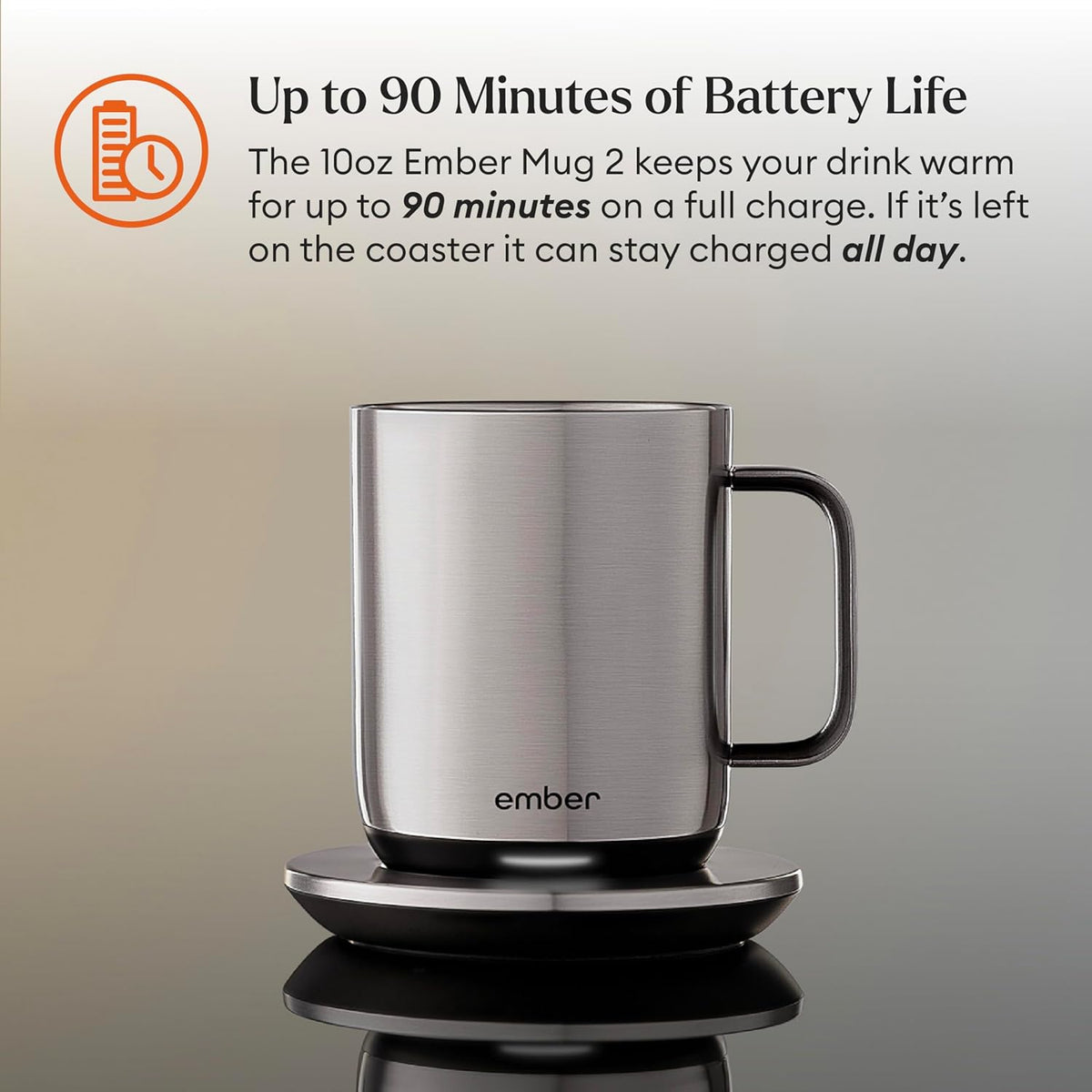 Ember Temperature Control Smart Mug 2, 14 Oz, App-Controlled Heated Coffee Mug with 80 Min Battery Life and Improved Design, Black