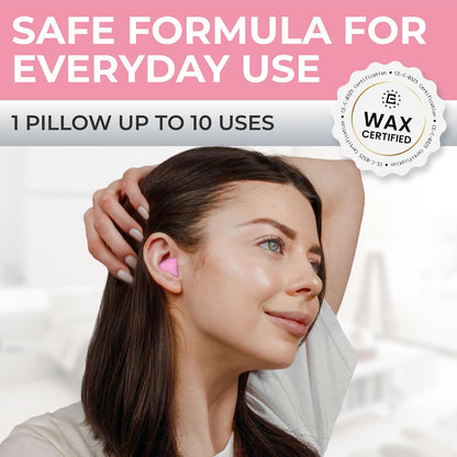 Peace&Quiet PQ Wax Ear Plugs for Sleeping - 30 Silicone Wax Earplugs for Sleeping and Swimming, Gel Ear Plugs for Noise Cancelling, Sound Blocking Level of 32 Db (30 Pillows), Color: White