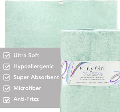 Curly Girl Towel for Women with Curls, Anti-Frizz, Absorbent, Fast Drying, Curly Hair, Microfiber Hair Drying Towel for Curls