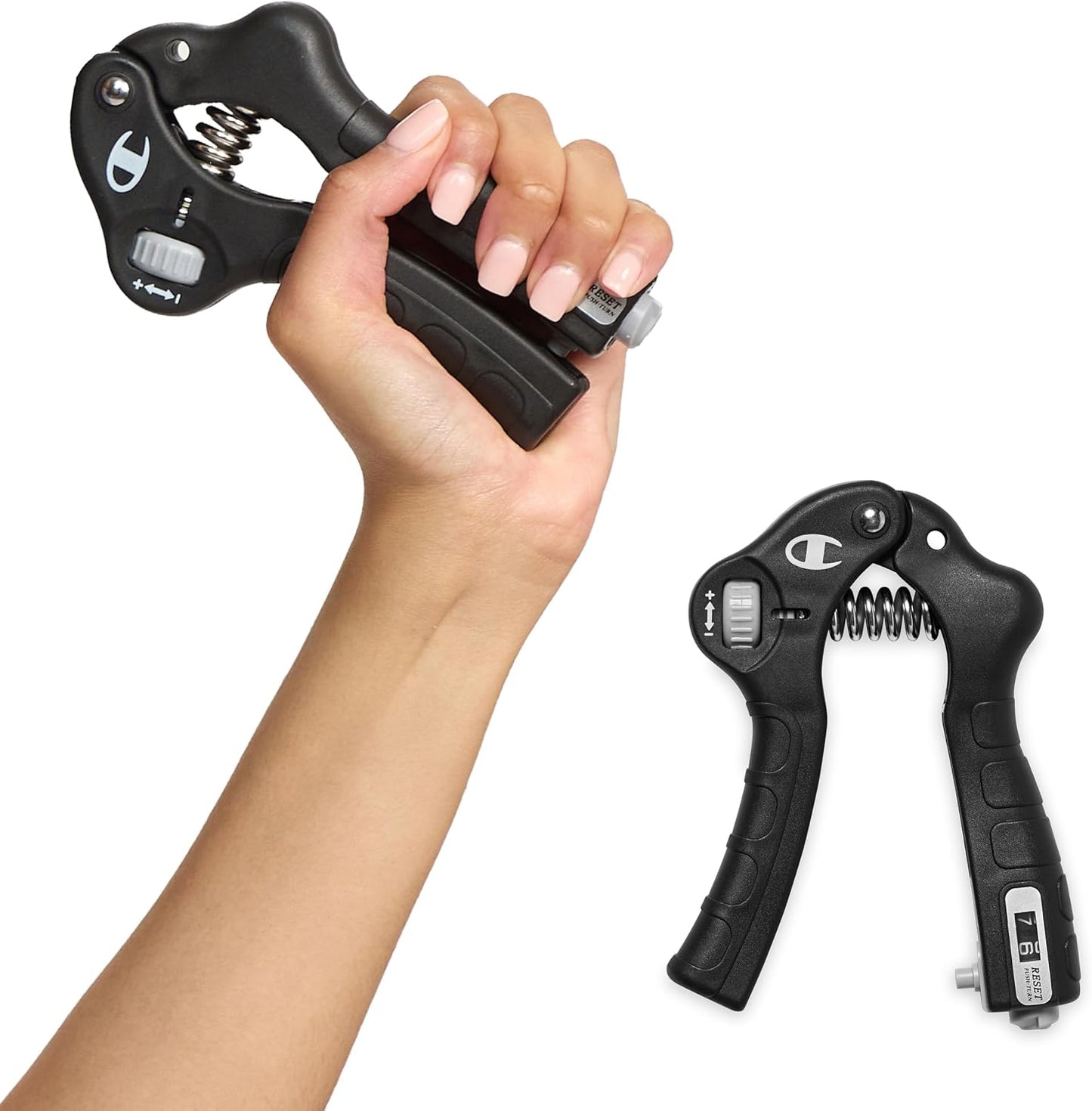 Champion 2-Pack Hand Grip Strengthener, Medium Resistance Grip Strength Trainer with Soft Foam Handles, Forearm and Wrist Trainer for Home Gym Workouts, Stress Relief and Daily Conditioning