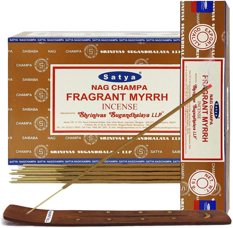 TRUMIRI Incense Stick Holder Bundle with Satya Sai Baba Nagchampa 250g Bulk Incense Sticks Nag Champa Agarbatti - Pack of 1 (Approx 250 Insence-Sticks)