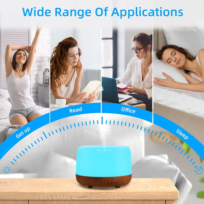 SPLITSKY Aromatherapy Essential Oil Home Diffuser with Remote Control, 300ML Large Room Cool Mist Air Humidifier, 8 Hours Quiet Operation, Timer, 7 Colors LED Night Night，Suitable Home,Yoga.