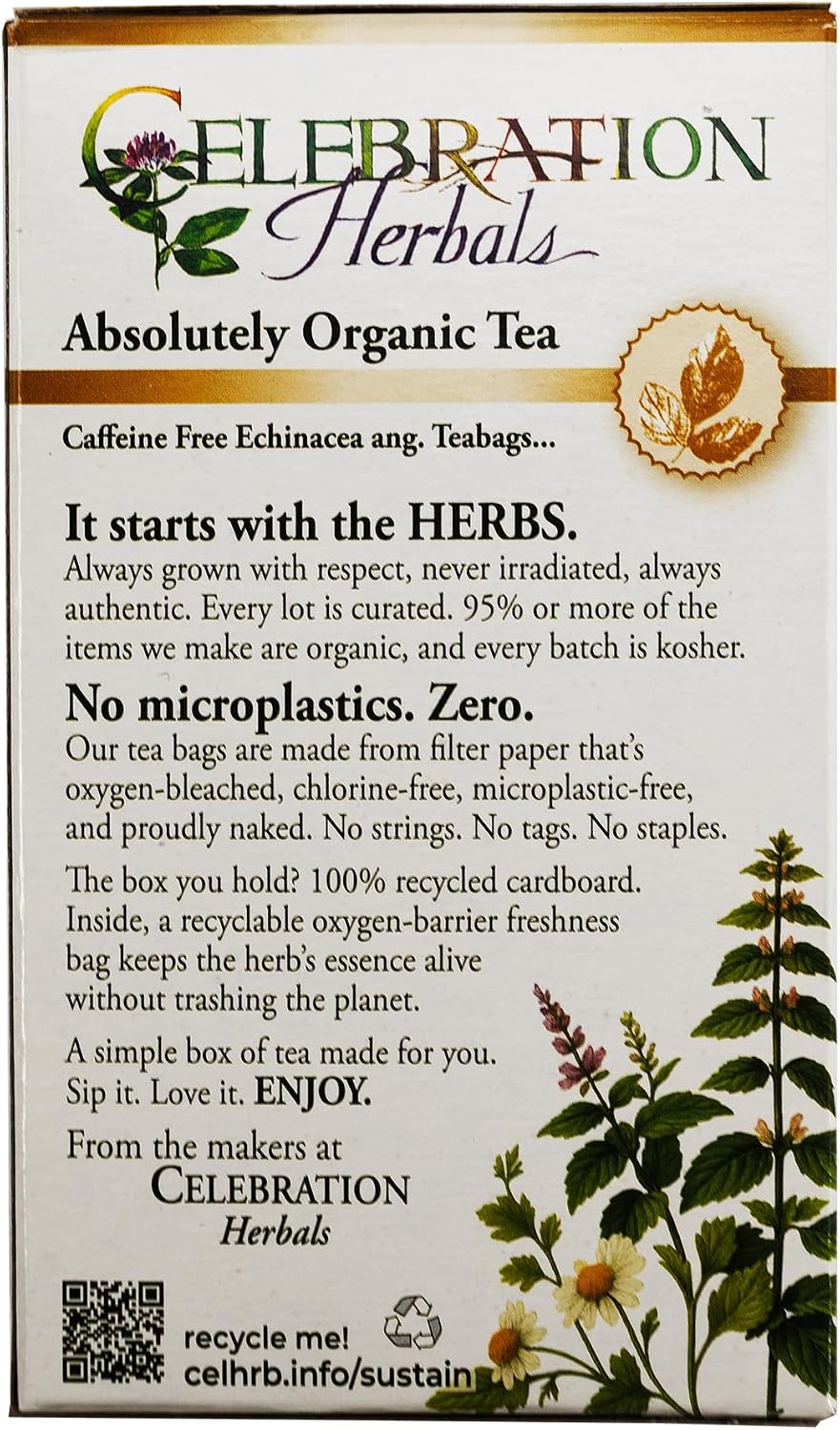Celebration HERBALS Echinacea ANG Herb Tea Organic 24 Bag, 0.02 Pound
