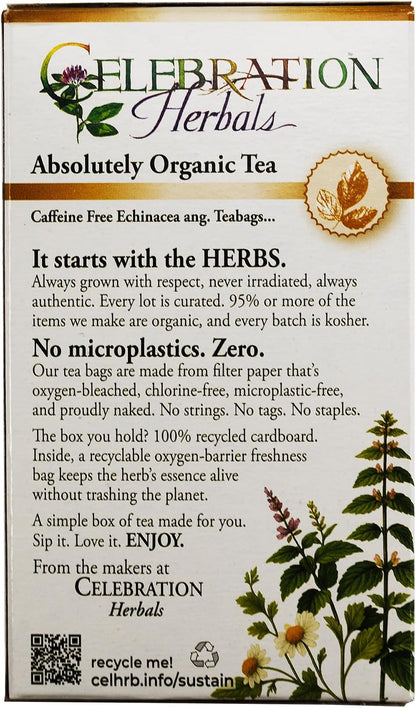 Celebration HERBALS Echinacea ANG Herb Tea Organic 24 Bag, 0.02 Pound