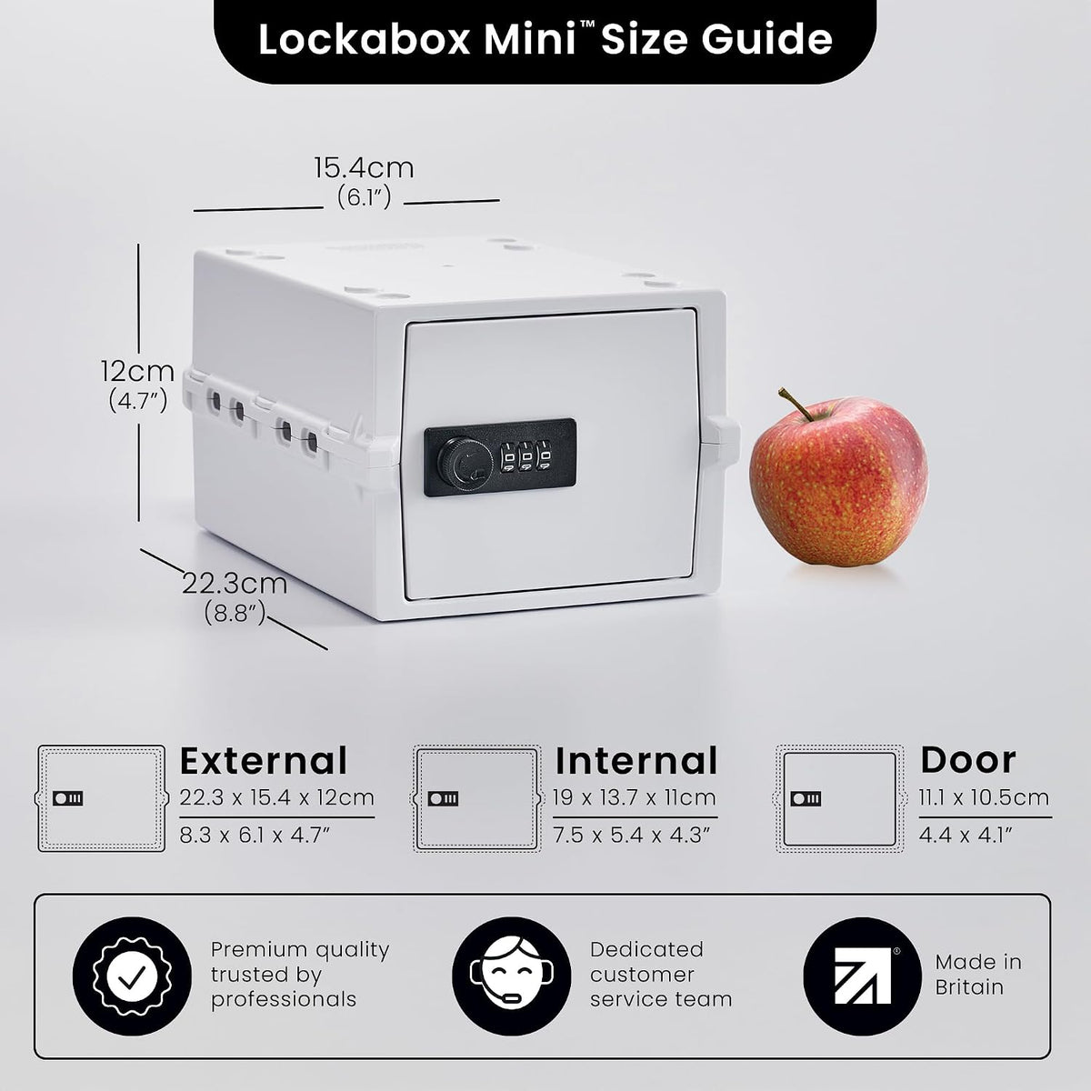 Lockabox Mini™ | Small Lock Box with Combination Lock (Half Letter Sized) | Mini Lockable Box for Small Medicines, Snacks & Mobile Phones | External Size 8.8 x 6.1 x 4.7 Inches (Crystal)