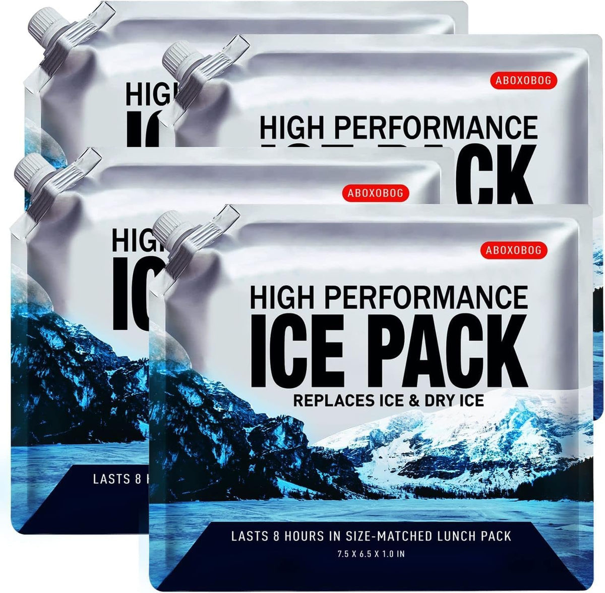 Reusable Ice Packs for Cooler Bag & Large Lunch Box, Long Lasting Gel Freezer Pack for Backpack, Heavy Duty Cold Packs for Camping, Travel, 3 Pack (9.8"x9.8")