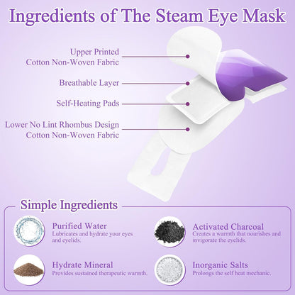 16Packs Steam Eye Mask, Heated Eye Mask for Sleeping, Warm Compress for Eyes, Self Heating Disposal Steam Mask for Home Sleep, Office, Spa, Travel Essentials Mothers Day Gifts (Unscented)