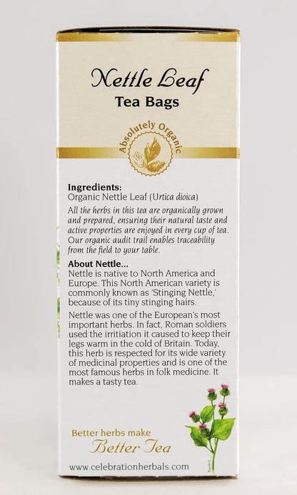 Celebration Herbals Organic Nettle Leaf Tea Caffeine Free, Feuilles D'ortie -- 24 Herbal Tea Bags