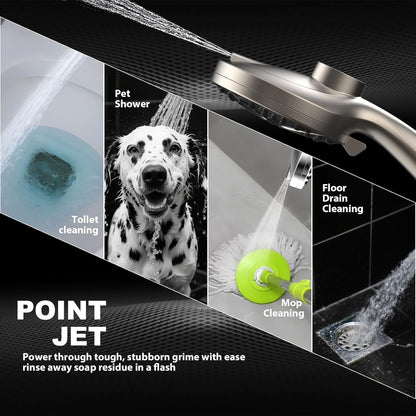 Rain Shower Head with filtered Handheld High Pressure rainfall Shower Heads with Handheld Spray Combo Adjustable one-piece stand daul shower head Built-in Magnetic Docking and Power Jets