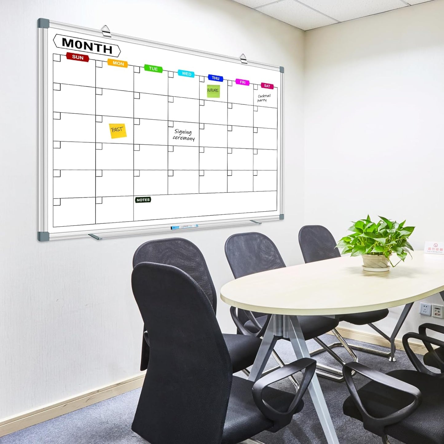 Magnetic Dry Erase Board Calendar for Wall 36" x 24", Monthly Calendar Whiteboard for Wall, Planning Board Bulletin Board Portable Board for Office, School, Home, Kitchen, Planning, Memo