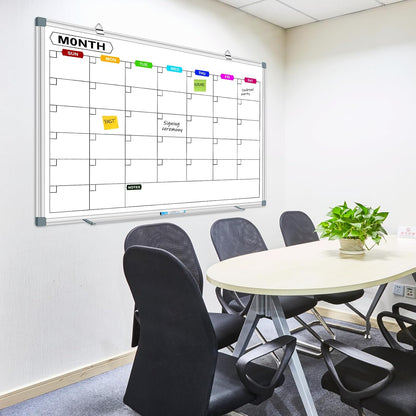 Dry Erase Board Calendar for Wall, 36" x 24" Monthly Whiteboard