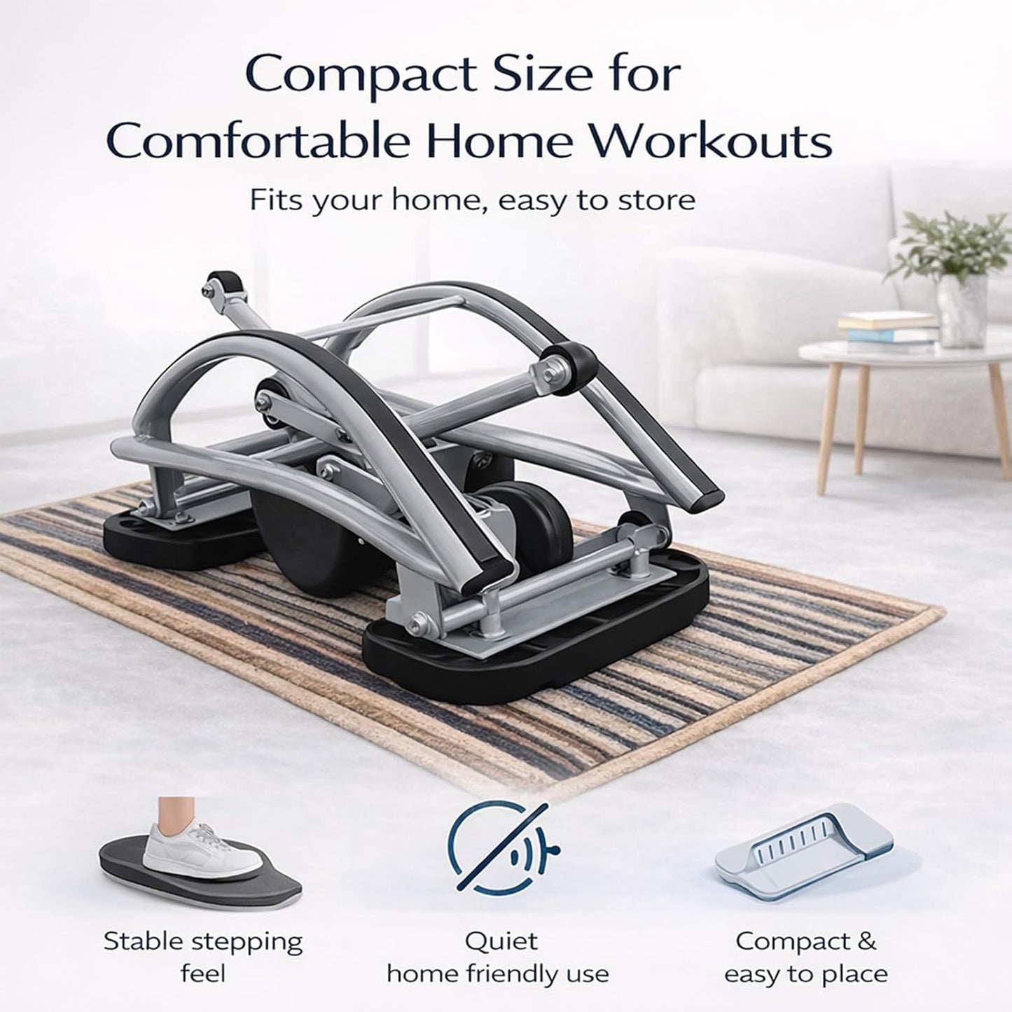 Rock Stepper, Rock Stepper Side to Side Exercise Machine for Home – 310 lbs Capacity Quiet Lateral Rocking Stepper with Digital Monitor, Low-Impact Glute Trainer, Compact No Assembly Required