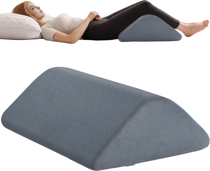 Knee Wedge Pillow for Post-Surgery Recovery-Leg Elevation Support for Sleep Position, Alleviating Lower Back & Hip Pain Enhancing Circulation in Ankles Legs Triangle Pillow with Removable Cover