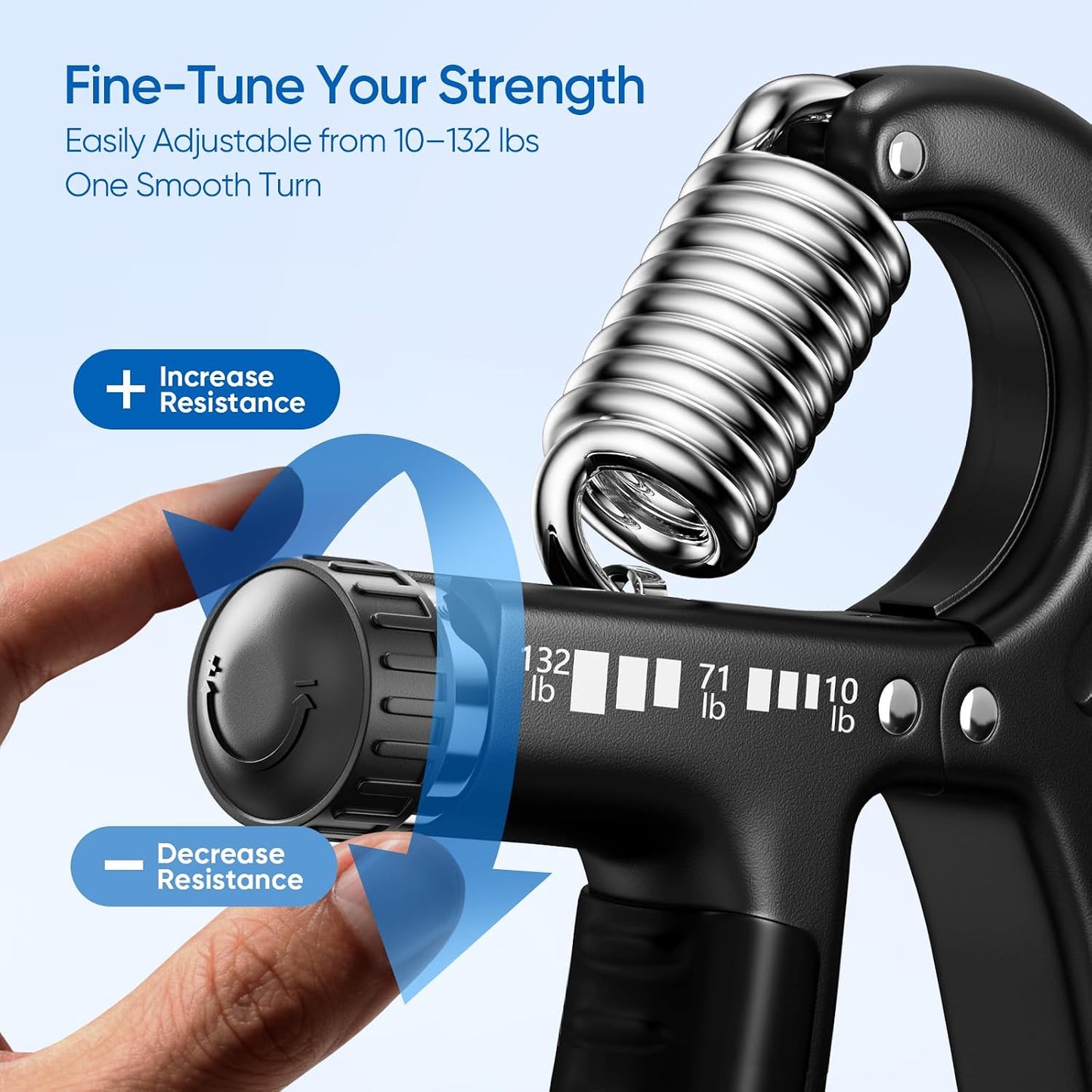 FitBeast Grip Strength Trainer 2 Pack – Adjustable Hand Grip Strengthener for Strength Training & Rehabilitation, 10-132 lbs Resistance Forearm Strengthener, Ideal for Athletes, Rehab, Office