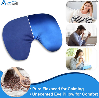 Atsuwell Sinus Mask, Warm Cold Compress Eye Mask for Dry Eyes, Weighted Eye Pillow Microwavable Face Heating Pad for Soothing Sinus Pressure and Relaxation, Pink