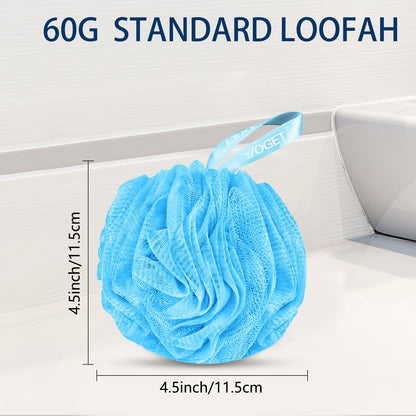 Yoget 4 Pack Shower Loofah Sponge, 60G Bath Loofa Exfoliating Body Scrubber
