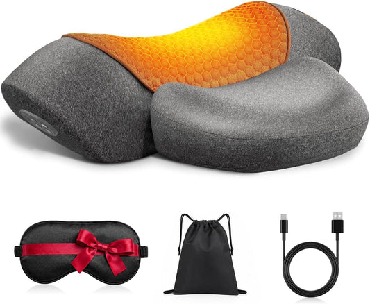 Upalled Cordless Heated Neck Massager Pillow for Pain Relief Deep Tissue