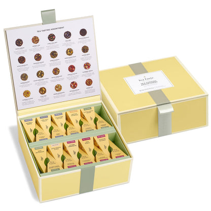 Tea Forte Premium Tea Chest Presentation Box Gift Set Sampler, 40 Count Individually Wrapped Handcrafted Pyramid Tea Infuser Bags, Jubilee