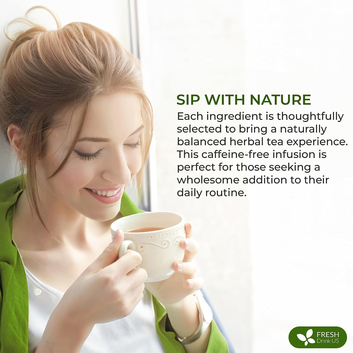 FreshDrinkUS, Premium 30 Tea Bags Glucose Functional Tea – Herbal Blend with Gymnema, Cinnamon, Bitter Melon, Tulsi & More –– Caffeine-Free. Sugar-Free. Gluten-Free. Vegan