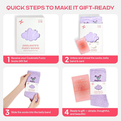 COOLMATE Fuzzy Socks for Women Gift Box – Cozy Soft Cloud Socks for Spa Home, Mother’s Day Gifts for Mom Grandma