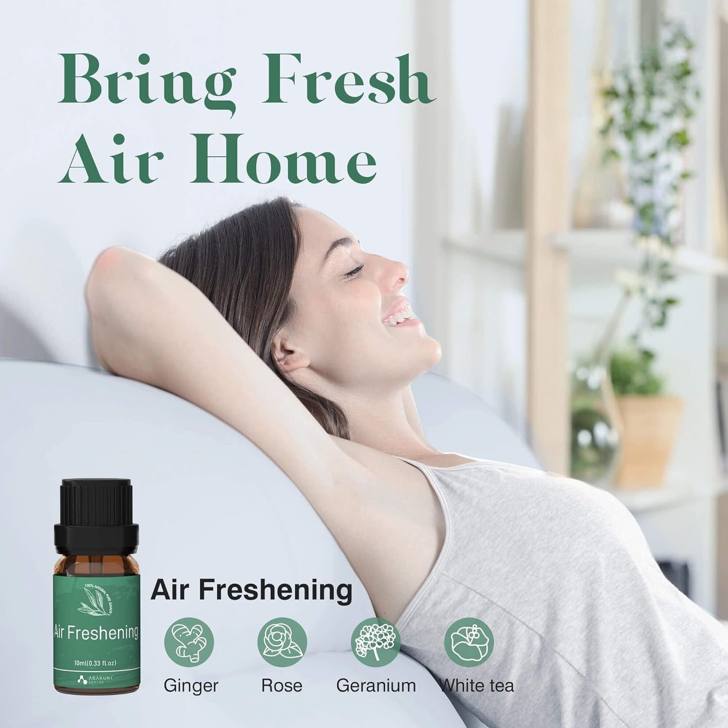 ASAKUKI Essential Oils for Diffuser –6 Mood Essential Oil Blends (Breathe, Uplift, Sensual, Balance, Unwind, Rest) for Morning to Night Rituals, Home & Daily Use-Thoughtful Gift