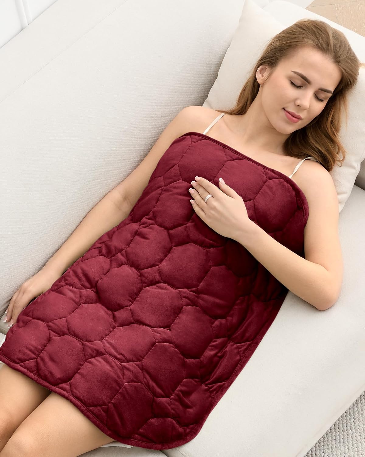 Cottonblue Weighted Lap Blanket 7lbs, Cozy Luxury Crystal Velvet Weighted Blanket for Adults, Small Weighted Blanket for Relaxation, Sleeping, Travel, Grey, 29" x 24"